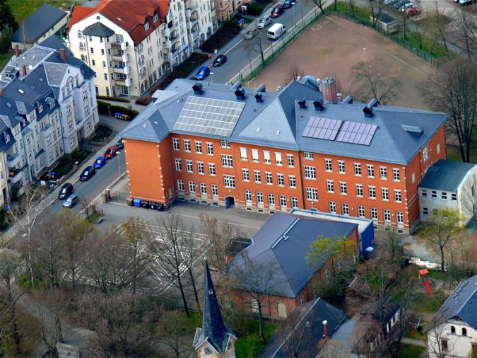 Luftbild der Oberschule Altendorf in Chemnitz