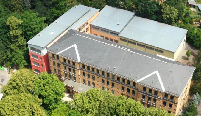 Das Landkreis-Gymnasium St. Annen aus der Vogelperspektive