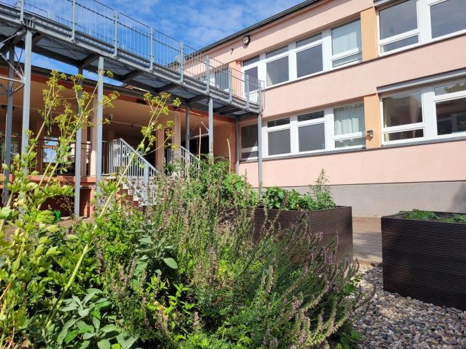 Sicht auf ein Schulgebäude