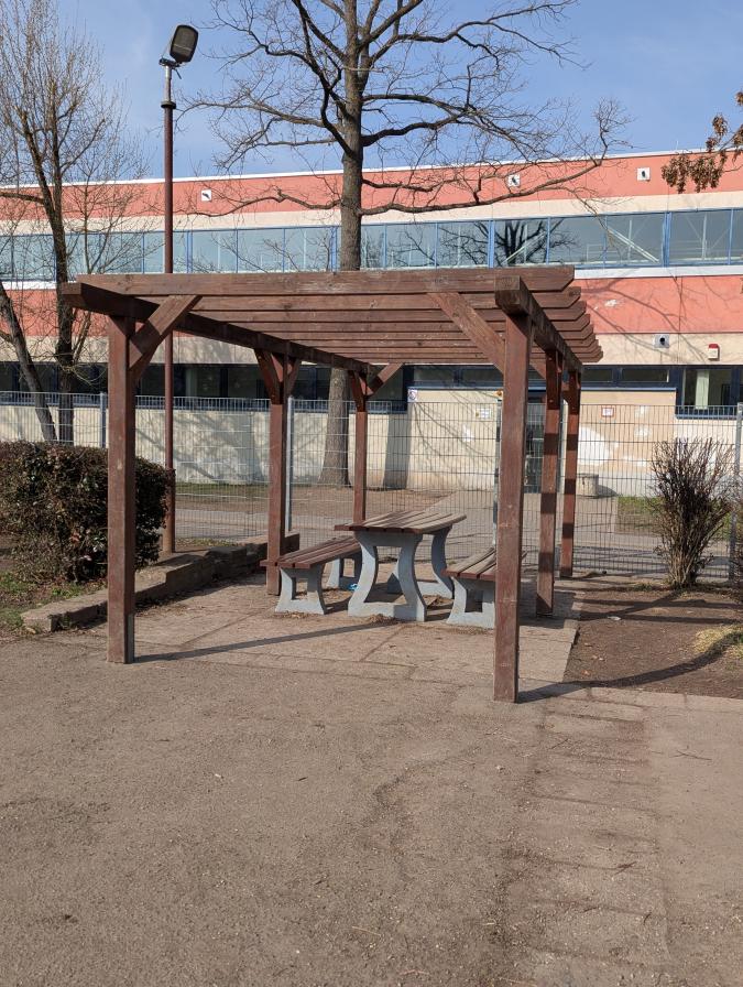 Sitzgruppe unter der Pergola