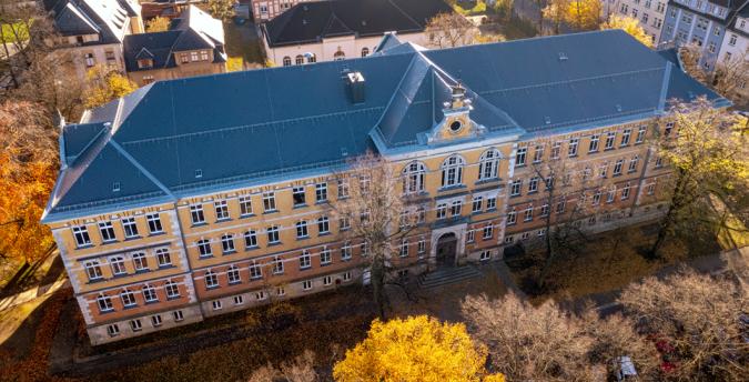 Schule Ansicht Vogelperspektive